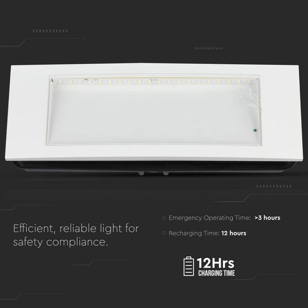 Lampada LED Chip Samsung di Emergenza 3,8W 20LED Montaggio a Incasso/Plafone e Modalità SA/SE 12h di Ricarica 6000K IP20