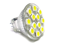 Lampada LED MR11 GU4 12 SMD 5050 2W=20W 12V DC Bianco Naturale 4500K