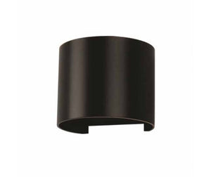 Lampada LED da Muro Arrotondata Doppio LED COB 6W Colore Nero Satinato Fascio Luminoso Regolabile 4000K IP65 SKU 7090