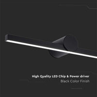 Lampada LED da Specchio Bagno 10W 1530LM Colore Nero 4000K 610X100X75mm IP65 SKU-405841