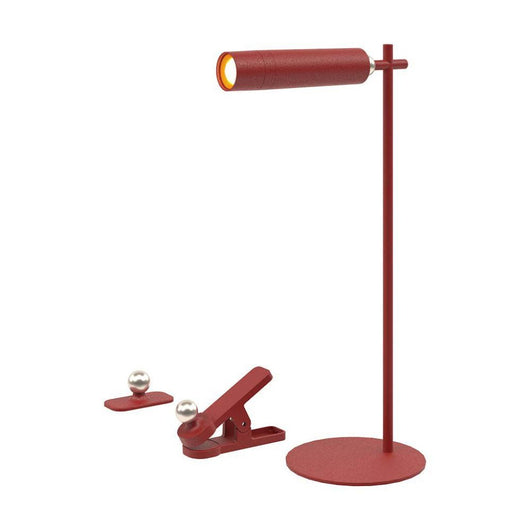 Lampada LED da Tavolo Magnetica 3W Ricaricabile con USB C Touch Dimmerabile 4000K Colore Rosso SKU-23043