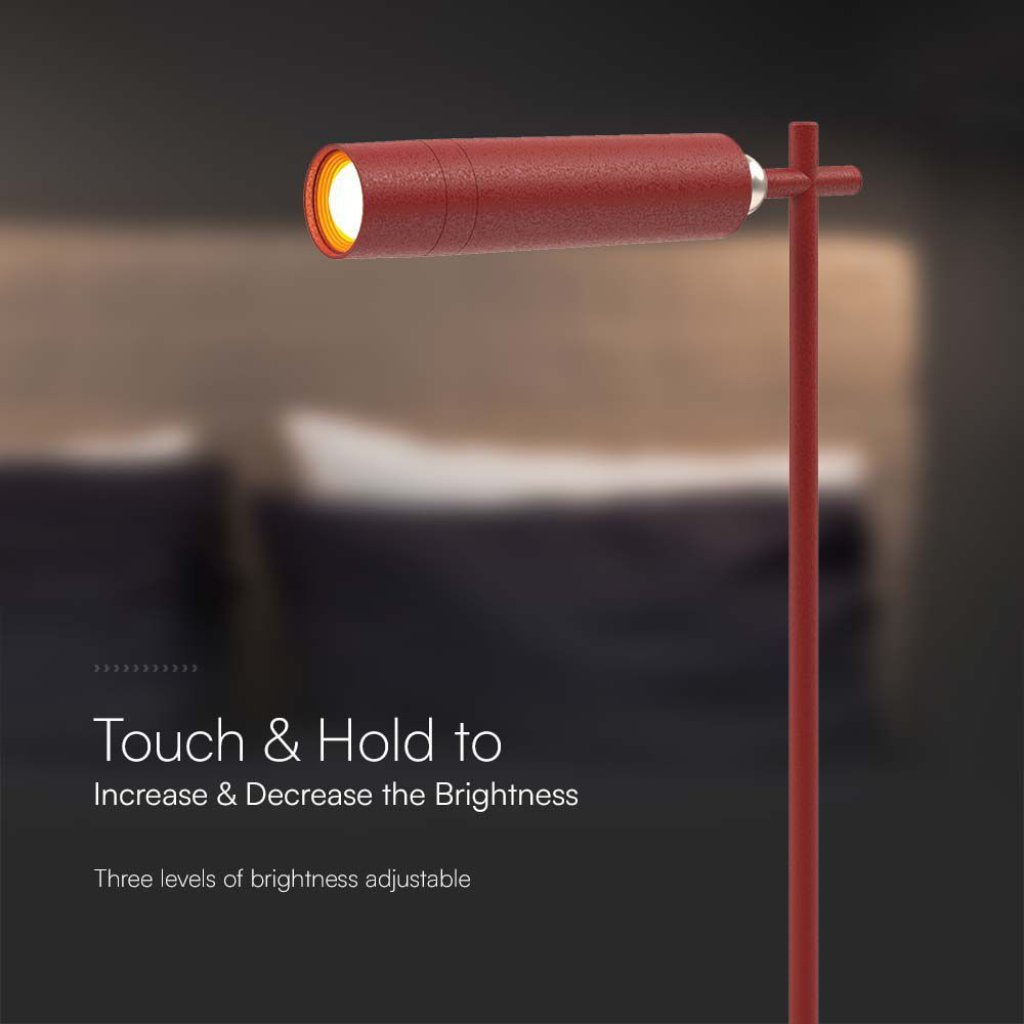 Lampada LED da Tavolo Magnetica 3W Ricaricabile con USB C Touch Dimmerabile 4000K Colore Rosso SKU-23043