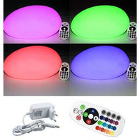 Lampada LED da terra sfera ovale light Ø20cm multicolor RGB batteria ricaricabile IP67 con telecomando