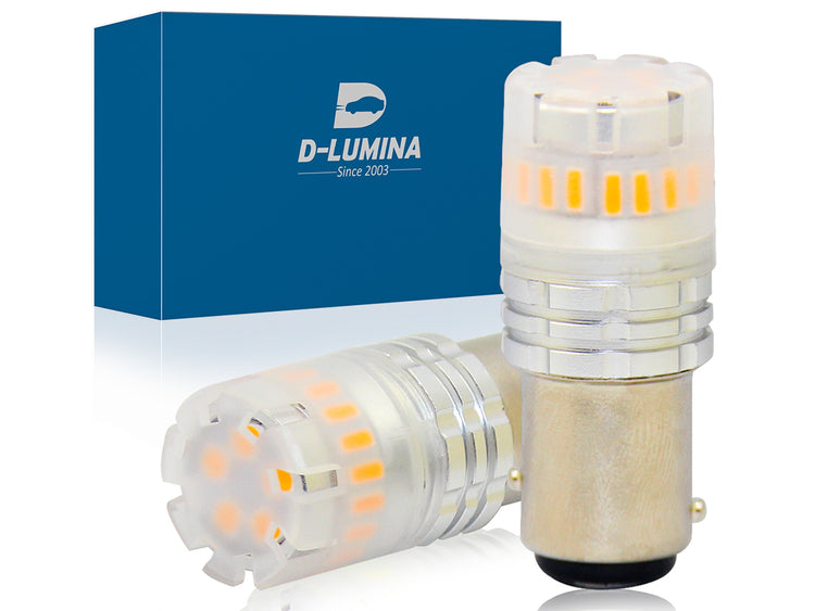 Lampada Led 1157 BAY15D P21/5W Canbus Arancione Ambra 12V No Errore IP67 Illuminazione 360 Gradi