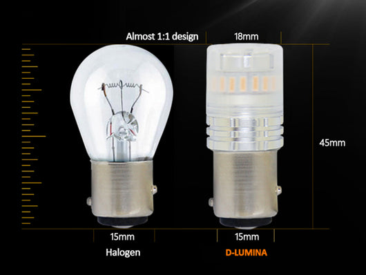 Lampada Led 1157 BAY15D P21/5W Canbus Arancione Ambra 12V No Errore IP67 Illuminazione 360 Gradi