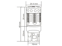 Lampada Led 7440 T20 W21W 100% Canbus 12V 21W Effettiva Arancione Con Ventola In Testa