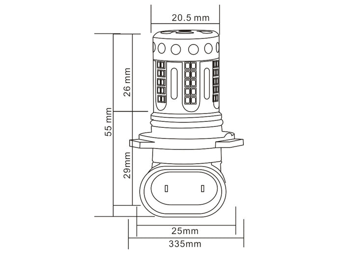 Lampada Led 9005 HB3 12V 21W Canbus Bianco Con Ventola In Testa Per Luce Fendinebbia