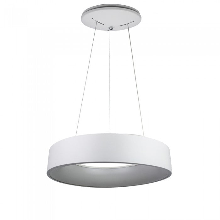 Lampada Led A Sospensione Moderno Circolare Colore Bianco Diametro 600mm 30W 3000K Dimmerabile SKU-3995