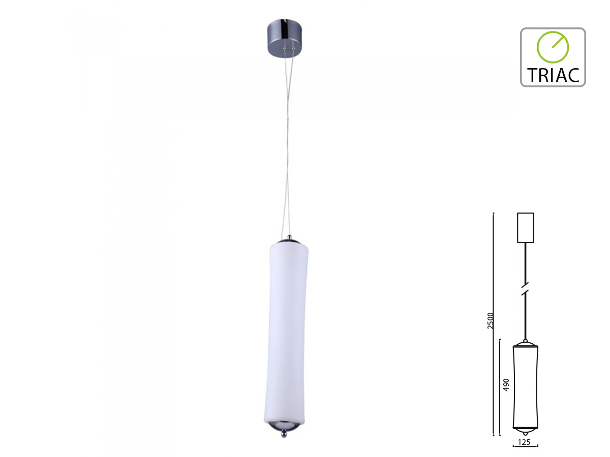 Lampada Led A Sospensione Moderno Forma Canna Bamboo Verticale D125X490mm 18W 3000K Dimmerabile Triac Dimmer SKU-3980