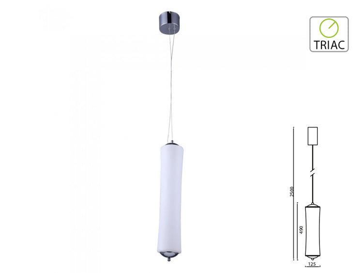 Lampada Led A Sospensione Moderno Forma Canna Bamboo Verticale D125X490mm 18W 3000K Dimmerabile Triac Dimmer SKU-3980