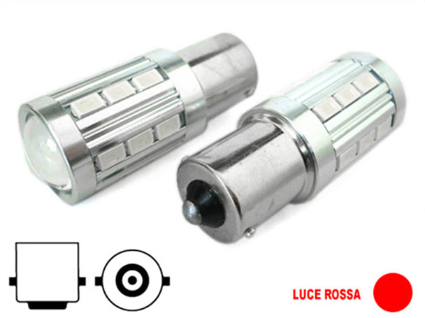 Lampada Led BA15S 1156 P21W 21 Smd 5730 Rosso Luci Posizione Posteriore Auto 12V 24V Piedi Dritti Lente Ingrandimento