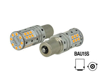 Lampada Led BAU15S PY21W Canbus 12V 25W Reale Arancione Piedi Storti Per Frecce No Errore 32 Smd 3030