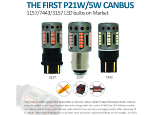 Lampada Led BAY15D 1157 100% Canbus 12V 21/5W Effettiva Bianco 6000K Con Ventola In Testa