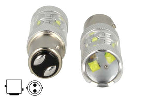 Lampada Led BAY15D 1157 P21/5W 50W 12V 24V Bianco Luce Diurne Peugeot RCZ