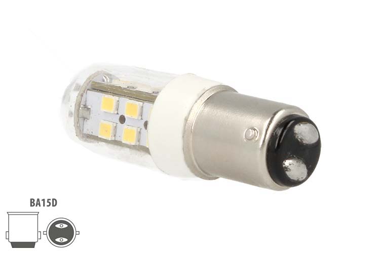 Lampada Led Barca BA15D Bianco Caldo 12V 24V 4W