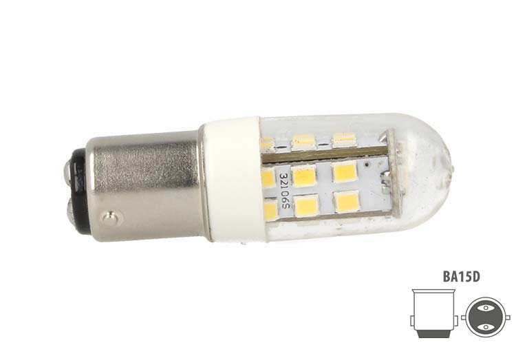 Lampada Led Barca BA15D Bianco Caldo 12V 24V 4W