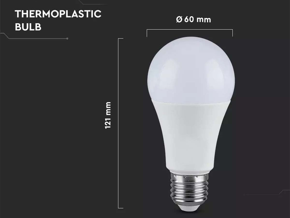 Lampada Led E27 A60 9,5W 1521lm Bianco Caldo 3000K 160LM/W Massimo Risparmio SKU-2809