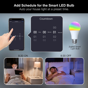 Lampada Led E27 ZigBee 3.0 Smart WiFi 9W RGB CCT Dimmerabile APP Compatible Amazon Alexa Google Home