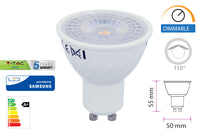 Lampada Led GU10 Dimmerabile 6,5W 110 Gradi 220V Bianco Neutro 4000K Chip Samsung Garanzia 5 Anni SKU-21199