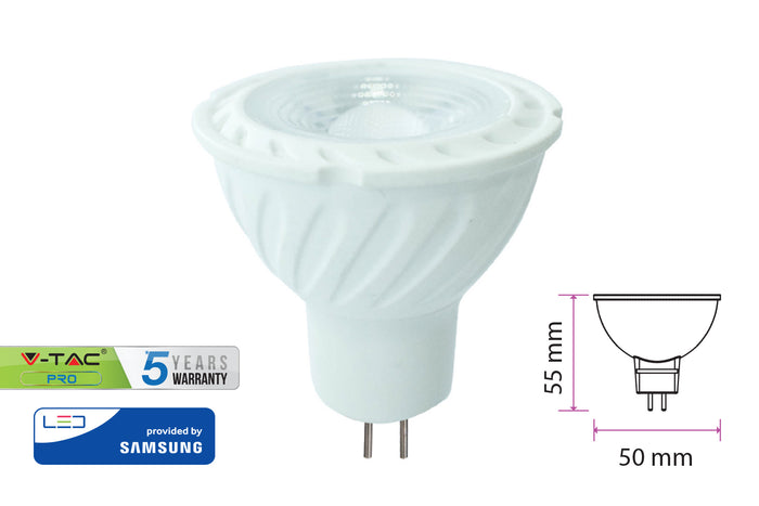 Lampada Led MR16 6,5W 12V 110 Gradi  Bianco Caldo 3000K Con Chip Samsung SKU-21204