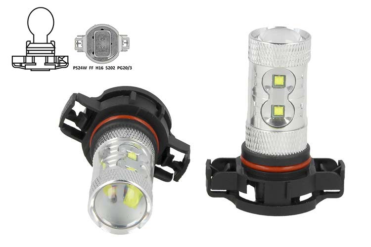 Lampada Led PS24W FF H16 5202 9009 PG20/3 PS19W 50W 12V 24V Luci Diurne Audi A3 A4 Peugeot 207 208 307 Citroen C3 C4 Renault Sandero