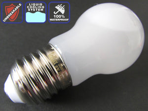 Lampada Led Sfera E27 8W=85W Antiurto Raffreddamento A Liquido Bianco Caldo 3000K Impermeabile