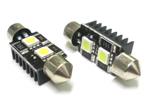 Lampada Led Siluro Canbus No Errore T11 C5W 39mm 2 SMD 5050 12V Luci Targa Con Resistenza