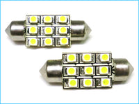 Lampada Led Siluro T11 C5W 39mm 9 Smd Bianco Freddo 12V Luci Targa