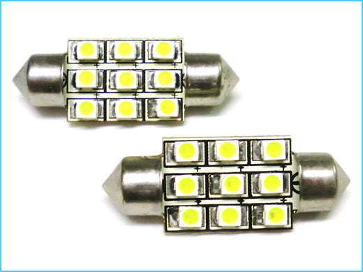 Lampada Led Siluro T11 C5W 39mm 9 Smd Bianco Freddo 12V Luci Targa