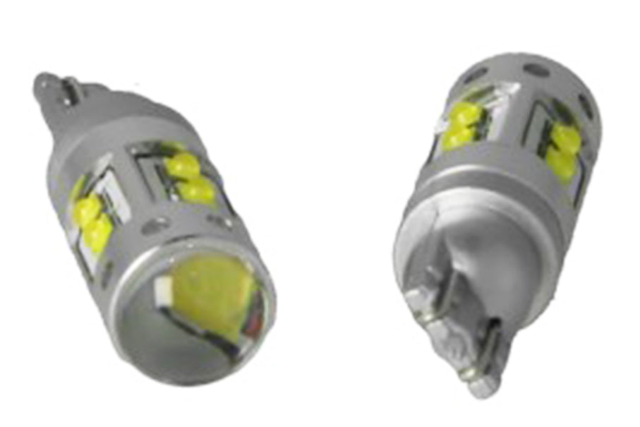 Lampada Led T15 W16W T10 W5W 12V 50W 10 Smd Cree Con Lente No Polarita Bianco Super Luminoso