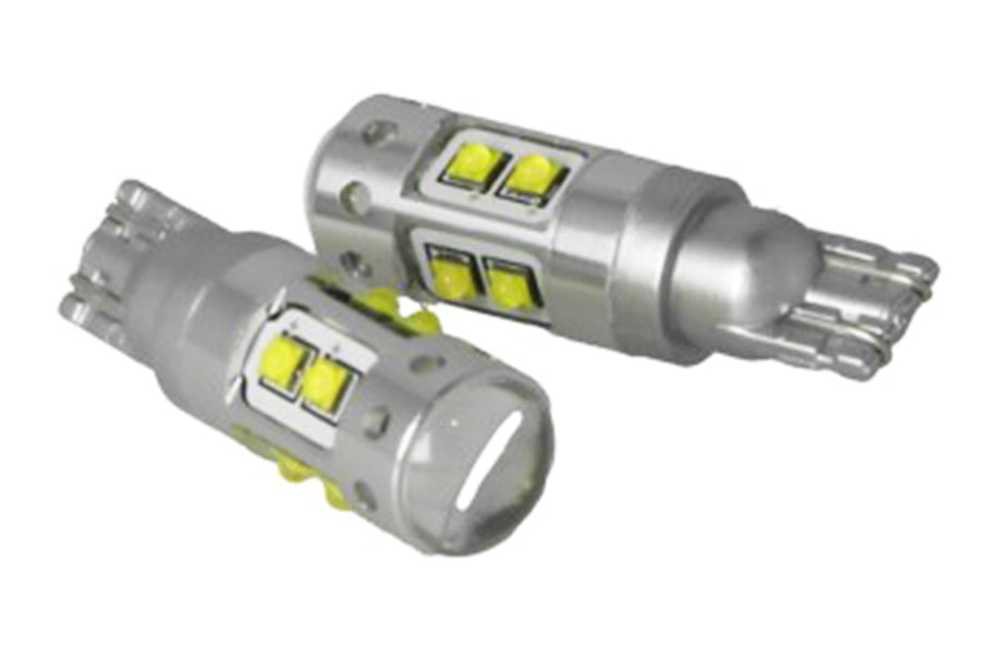 Lampada Led T15 W16W T10 W5W 12V 50W 10 Smd Cree Con Lente No Polarita Bianco Super Luminoso