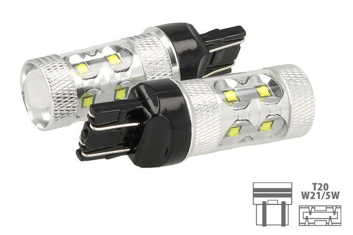 Lampada Led T20 Per Luci Diurne 50W 12V 24V W21/5W 7443 Per Dacia Duster Peugeot 208 Chevrolet Captiva