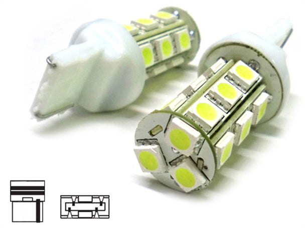 Lampada Led T20 W21W 7440 18 Smd Bianco Luci Frecce Retromarcia 12V