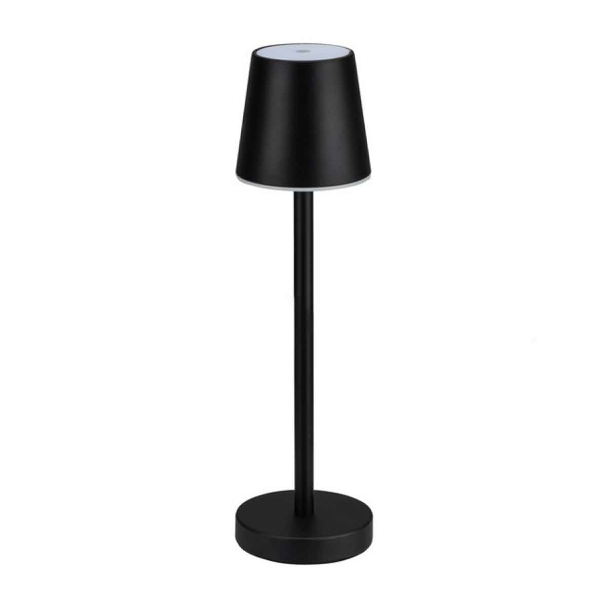 Lampada Led da Tavolo Nero Ricaricabile 3W Dimmerabile con Comandi Touch Uso Interno ed Esterno IP20 Bianco Naturale 4000K SKU-10194