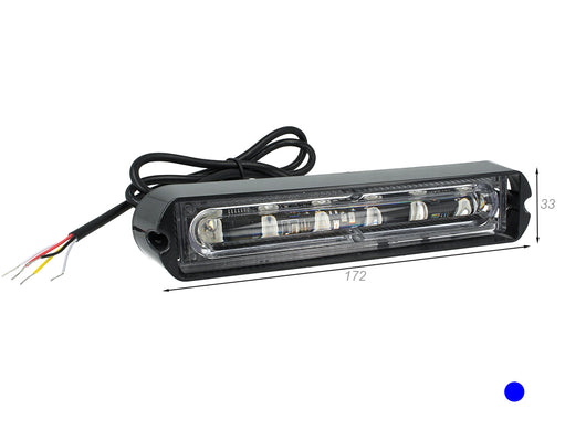 Lampada Luce Lampeggiante Led Strobo Blu 12V 24V 6W Smd 3535 Segnalazione Emergenza Per Auto Trattore IP65