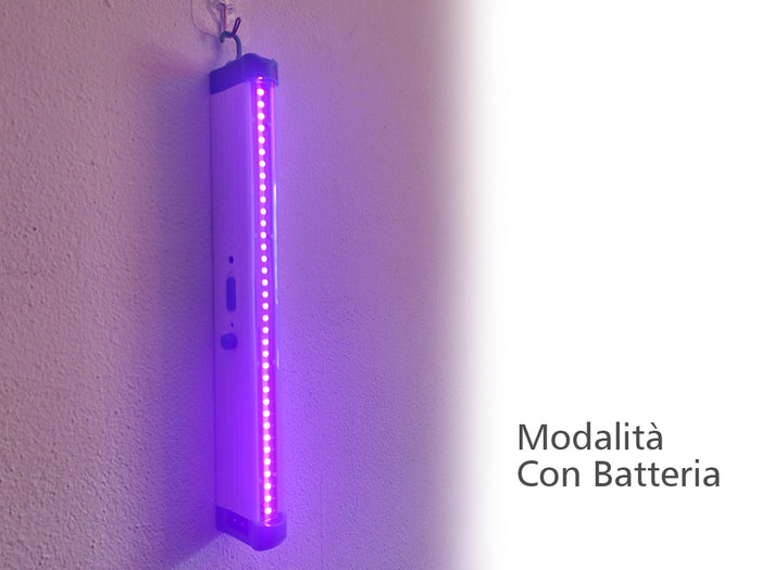 Lampada Plafoniera Led Germicida UV-A Sterilizzazione Disinfezione Antibatterica 4W Ricaricabile Con Gancio Ultravioletta Niente Danni Umani