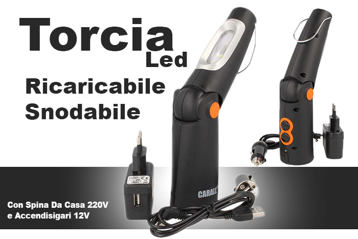 Lampada Torcia Led Officina Ricaricabile Snodabile