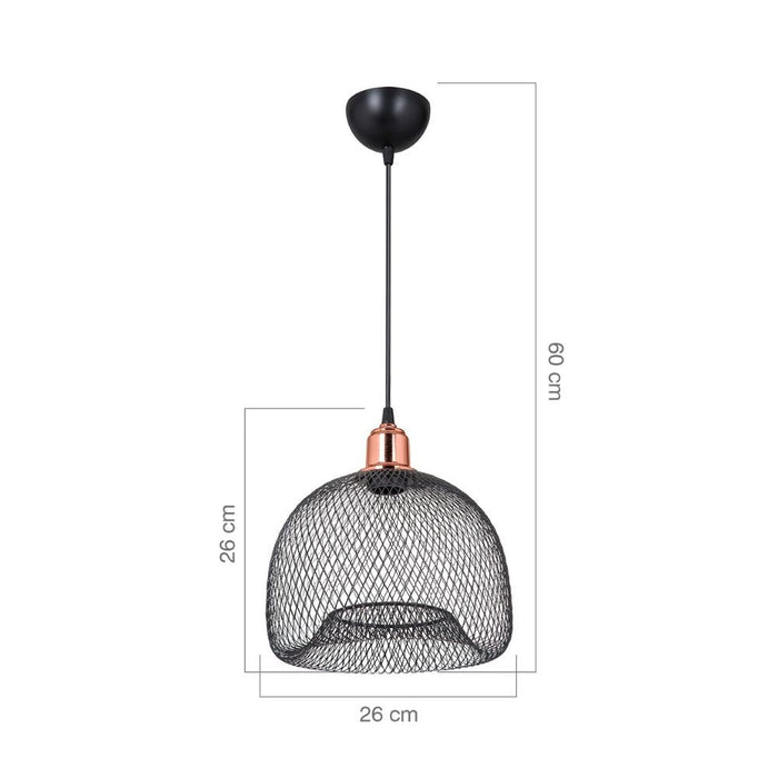 Lampada a sospensione metallo traforato nero Arenda MDL4323