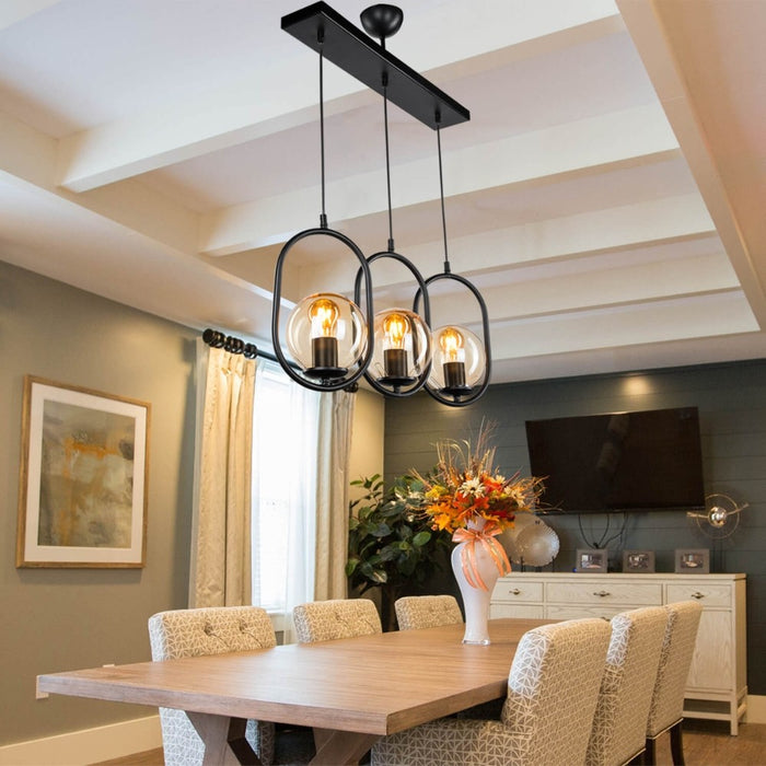 Lampada da soffitto Narissa ASZ1332 in metallo nero con tre portalampada