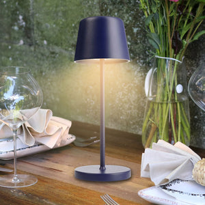 Lampada senza fili da tavolo moderna IP65 ricaricabile USB luce TOUCH dimmerabile atmosfera tavolini bar ristorante BLU