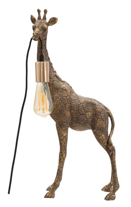 Lampada da tavolo con giraffa oro antico 28x16x60cm