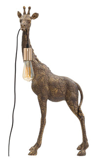 Lampada da tavolo con giraffa oro antico 40x22x80cm