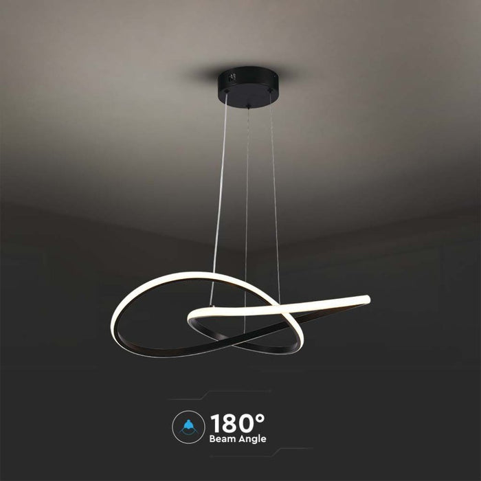 Lampadario LED a Sospensione 20W 2540lm Design Moderno Doppi Anelli Incrociati 500mm Colore Nero 3000K SKU-8012