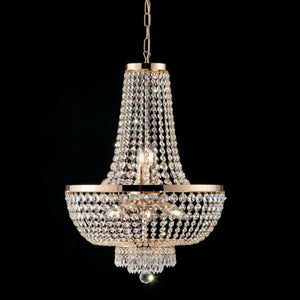 Lampadario in ferro e ottone dorato con strass 8 luci Mozart