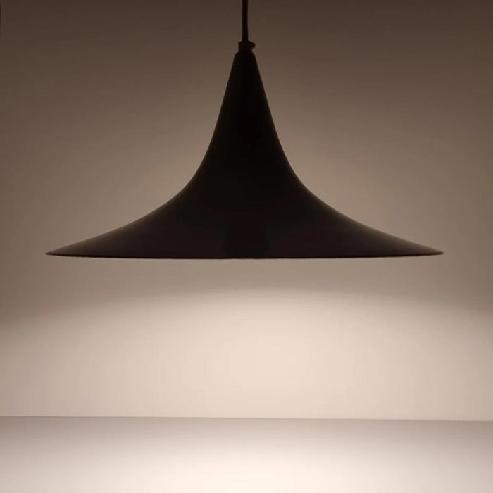 Lampadario industriale LED E27 cappello strega pendente vintage minimal tromba luce tavolo cucina pizzeria ristorante 230V NERO