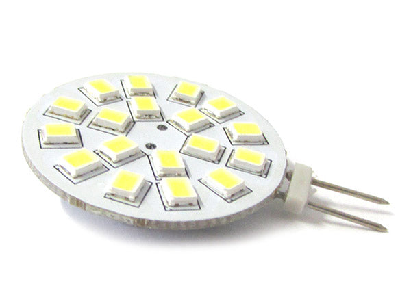 Lampadina LED G4 Bispina 10V-30V DC AC 3W 12V e 24V Bianco Caldo 3000K 18 SMD 2835