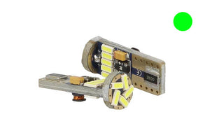 Lampadina Led Canbus T10 W5W 15 Smd 4014 Verde No Errore Check Luci 12V Senza Polarita