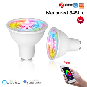 Lampadina Termoplastica ZigBee3.0 Smart Lampada Faretto Led GU10 5W WiFi RGB CCT Dimmerabile APP Compatible Amazon Alexa Google Home