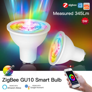 Lampadina Termoplastica ZigBee3.0 Smart Lampada Faretto Led GU10 5W WiFi RGB CCT Dimmerabile APP Compatible Amazon Alexa Google Home