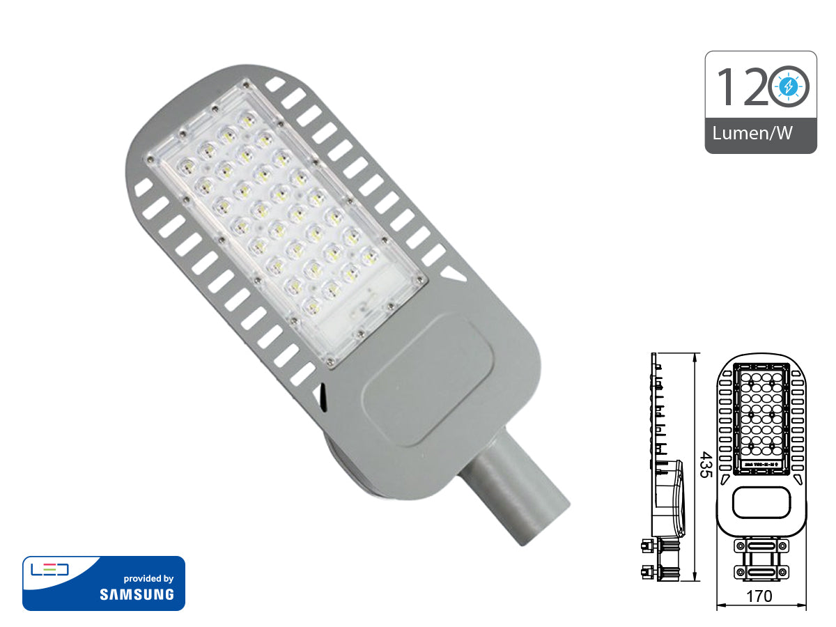 Lampione Stradale Led 50W 4000K 120lm/W Street Lamp Per Strada Giardino Villa IP65 SKU-21958